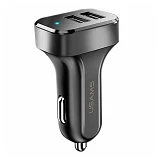 Автомобильное зарядное устройство Usams CC087 2.1A 2USB черное                                      