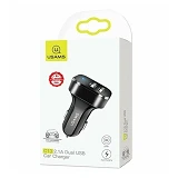 Автомобильное зарядное устройство Usams CC087 2.1A 2USB черное                                      