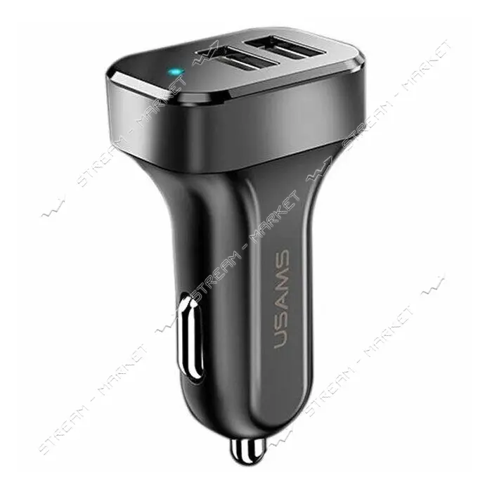 Автомобильное зарядное устройство Usams CC087 2.1A 2USB черное                                      