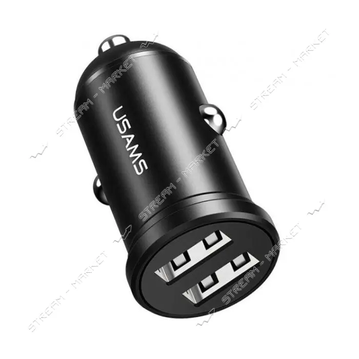 Автомобильное зарядное устройство Usams CC114 C20 2.4A 2USB черное                                  