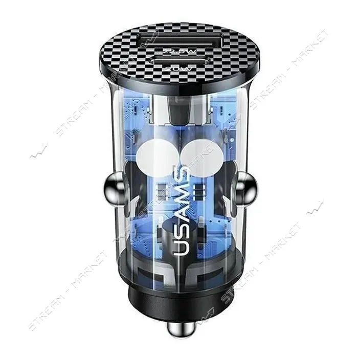 Автомобильное зарядное устройство Usams CC114 C20 2.4A 2USВ черное                                  