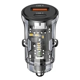 Автомобильное зарядное устройство Usams CC164 C32 30W 1USB-А плюс 1USB-С черное