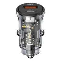Автомобильное зарядное устройство Usams CC164 C32 30W 1USB-А плюс 1USB-С черное                     