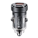 Автомобильное зарядное устройство Usams CC175 C35 45W 1USB-А плюс 1USB-С черное                     