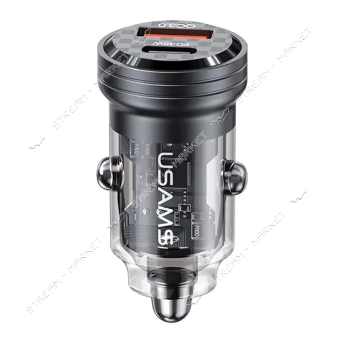 Автомобильное зарядное устройство Usams CC175 C35 45W 1USB-А плюс 1USB-С черное                     