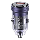 Автомобильное зарядное устройство Usams CC175 C35 45W 1USB-А плюс 1USB-С фиолетовое