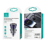 Автомобильное зарядное устройство Usams CC175 C35 45W 1USB-А плюс 1USB-С фиолетовое