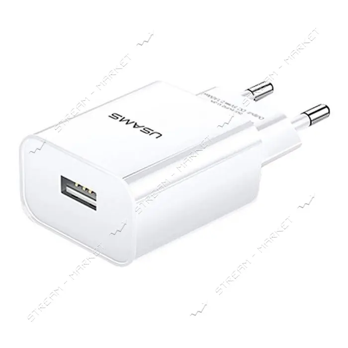 Сетевое зарядное устройство Usams CC075 T18 2.4A 1USB белое