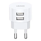 Сетевое зарядное устройство Usams CC080 T20 2.1A 2USB белое                                         