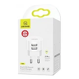 Сетевое зарядное устройство Usams CC080 T20 2.1A 2USB белое                                         