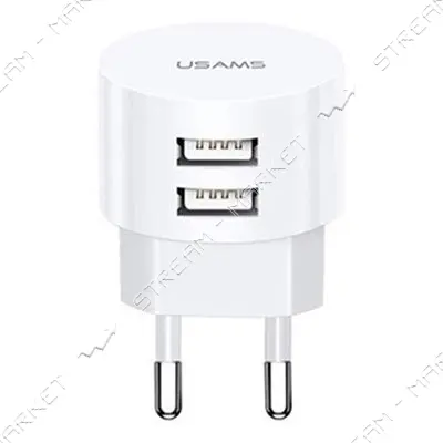 Сетевое зарядное устройство Usams CC080 T20 2.1A 2USB белое                                         
