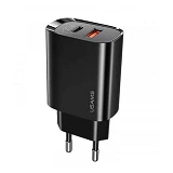 Сетевое зарядное устройство Usams CC121 T35 20W USB Type-C плюс USB Type-A черное