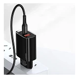 Сетевое зарядное устройство Usams CC121 T35 20W USB Type-C плюс USB Type-A черное
