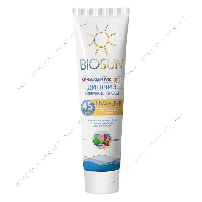Солнцезащитный детский крем Bioton BioSun SPF 45 120мл