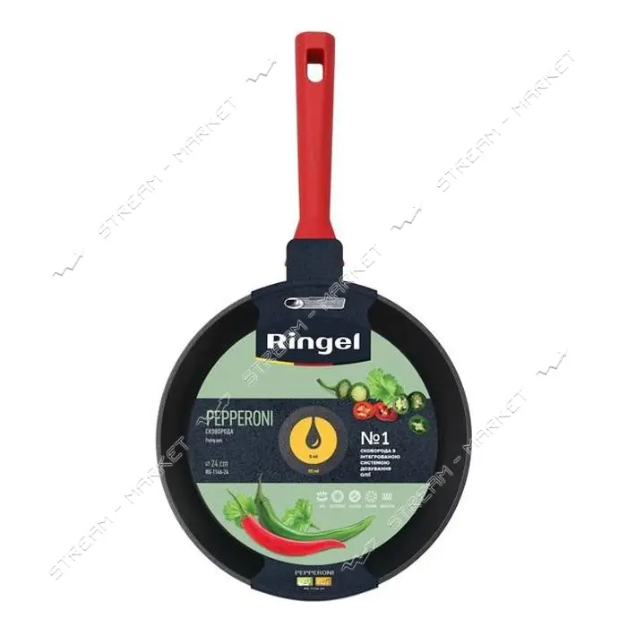 Сковорода Ringel Pepperoni RG-1146-24 d24 покрытие антипригарное без крышки