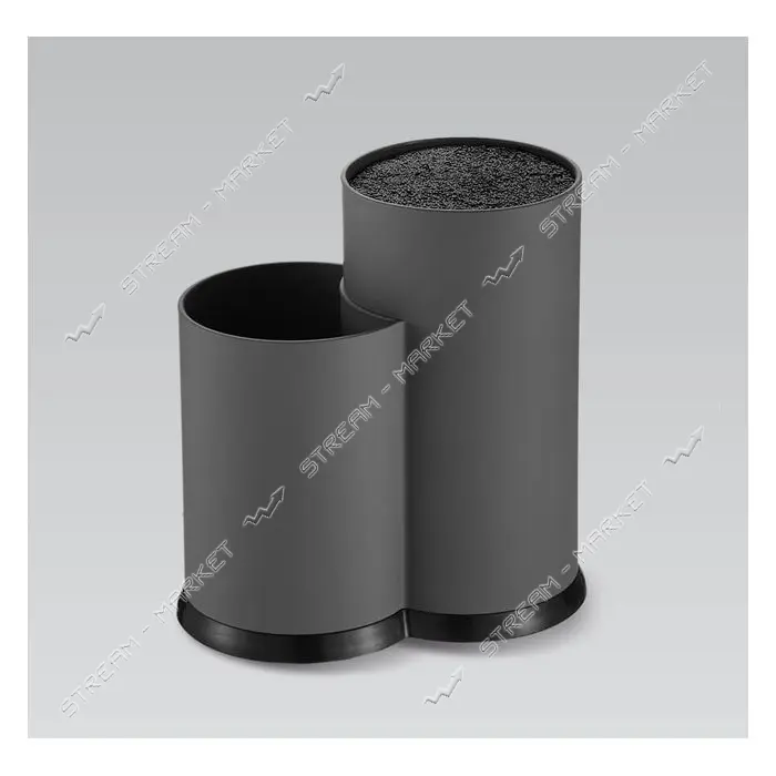 Колода для ножей Maestro MR-1438A-GRAY высота 18х11см с подставкой для кухонных принадлежностей     