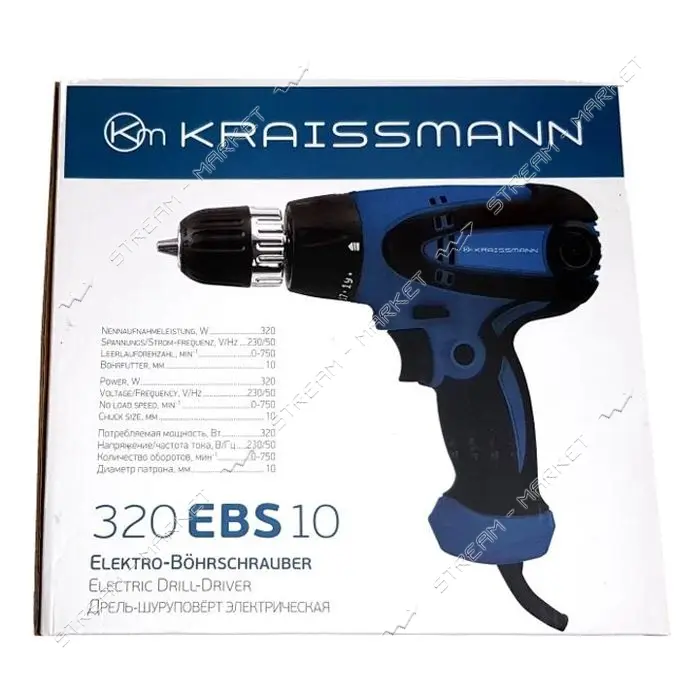 Сетевой шуруповерт Kraissmann 320 EBS 10 320Вт