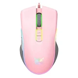 Компьютерная проводная мышь Onikuma CW908 розовая