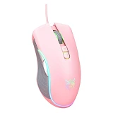Компьютерная проводная мышь Onikuma CW908 розовая