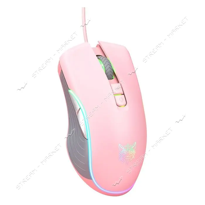 Компьютерная проводная мышь Onikuma CW908 розовая