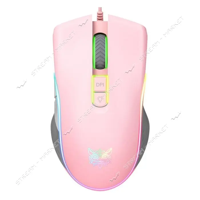 Компьютерная проводная мышь Onikuma CW908 розовая