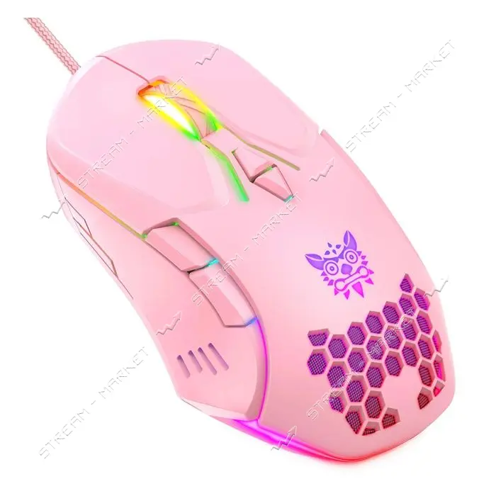 Компьютерная игровая мышь Onikuma CW902 розовая