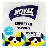 Салфетки бумажные Novax 24x24см 100шт белые