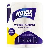 Полотенца бумажные Novax целлюлозные 100 листов 2-х слойные 2 рулона
