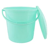Ведро для пищевых продуктов R Plastic 10л с пластиковой ручкой и крышкой мятное                     