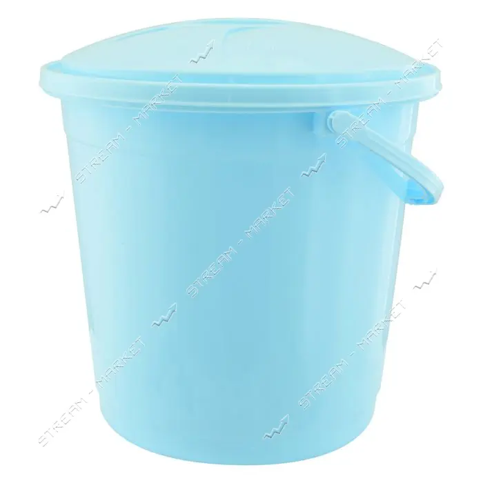 Ведро для пищевых продуктов R Plastic 10л с пластиковой ручкой и крышкой голубое