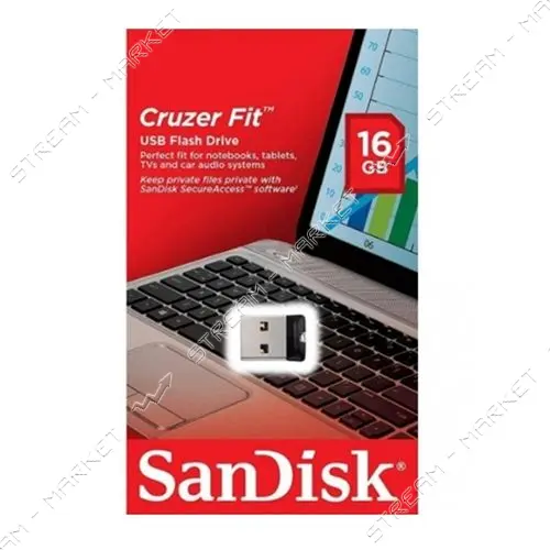 Флешка SanDisk Cruzer Fit 16GB USB 2.0 черная