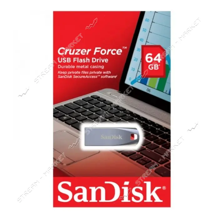 Флешка SanDisk Cruzer Force 64GB USB 2.0 черная                                                     