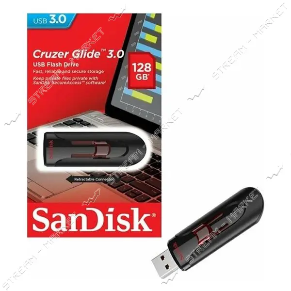 Флешка SanDisk Cruzer Glide 128GB USB 3.1 черная