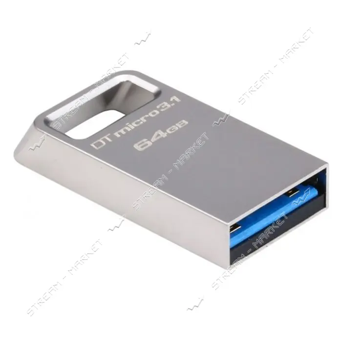 Флешка Kingston DTMicro 64GB USB 3.1 серая