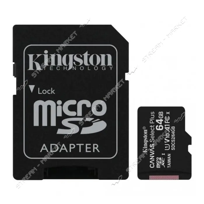 Карта памяти Kingston Canvas Select Plus 64GB MicroSD Class 10                                      