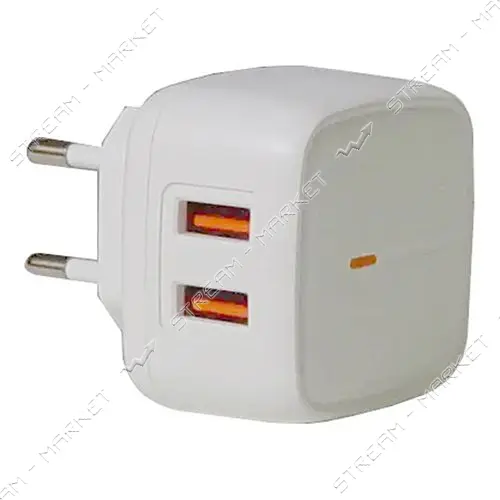 KONI strong сетевое зарядное устройство  KS74T, 2.4A, 2USB+USB charger for Type C,цвет белый        