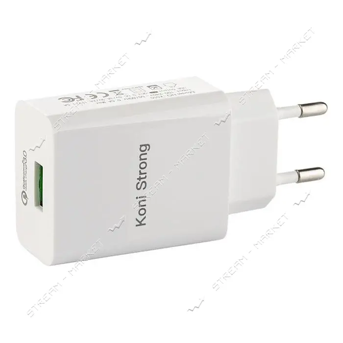 Сетевое зарядное устройство Koni strong KS50 2.1A 1USB белое                                        