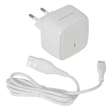 KONI strong сетевое зарядное устройство  KS71QL, 2.1A, 1USB+Charger lighting cable, цвет белый      