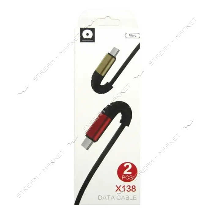 Кабель WUW X138 Micro USB 2.4А 1м 2шт черный                                                        