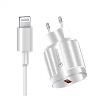 Сетевое зарядное устройство WUW T42 1USB плюс кабель Lightning белое