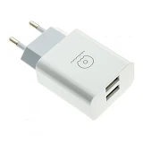 Сетевое зарядное устройство WUW C118 2.4A 2USB белое