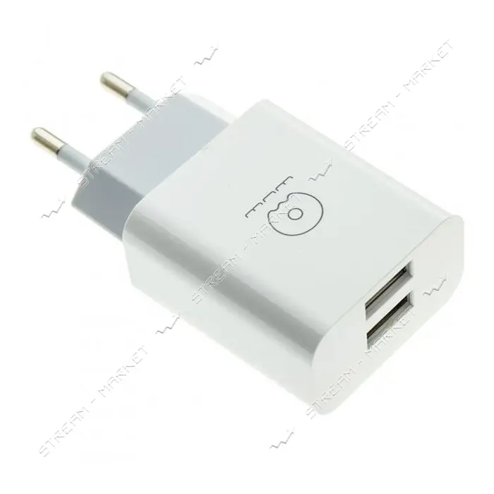 Сетевое зарядное устройство WUW C118 2.4A 2USB белое