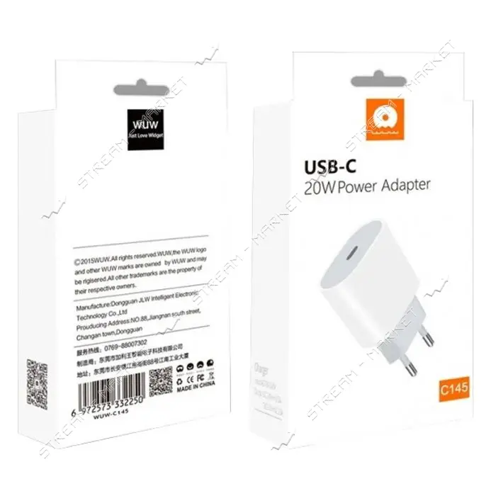 Сетевое зарядное устройство WUW C145 2.4A PD белое