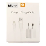 Сетевое зарядное устройство WUW T18B 2.1A 2USB плюс кабель lightning белое