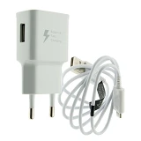 Сетевое зарядное устройство WUW T19 1USB плюс кабель Micro белое