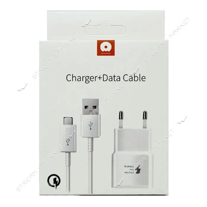 Сетевое зарядное устройство WUW T19 1USB плюс кабель Micro белое