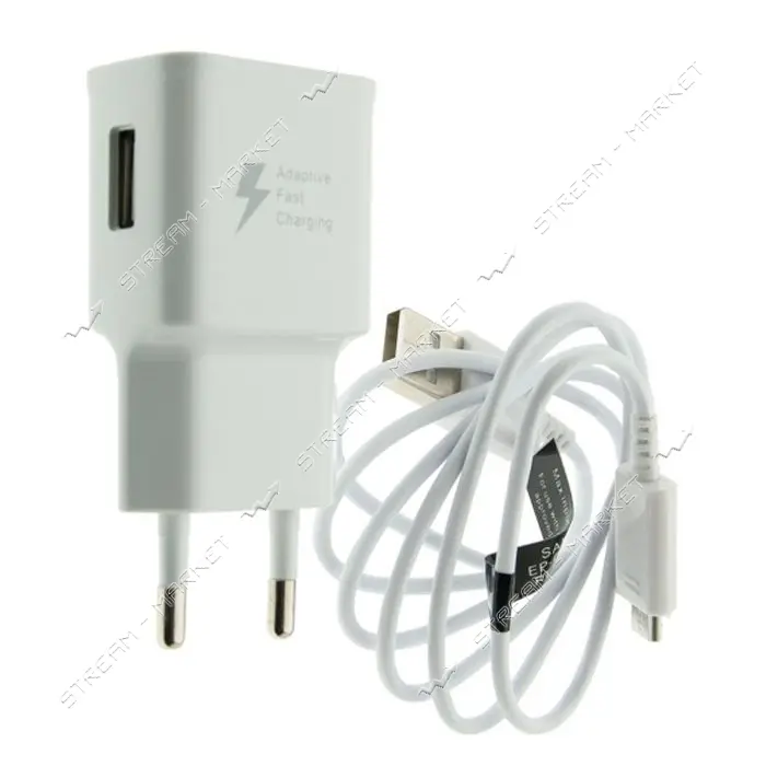 Сетевое зарядное устройство WUW T19 1USB плюс кабель Micro белое