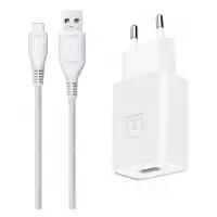 Сетевое зарядное устройство WUW T28 2.1A 1USB плюс кабель Type-C белое