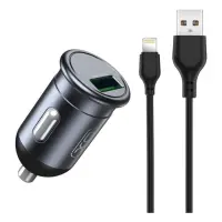 Автомобильное зарядное устройство XO CC46 1USB плюс кабель Lightning черное                         