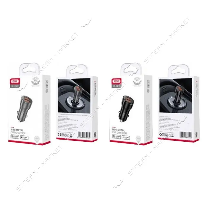Автомобильное зарядное устройство XO CC48 2USB черное